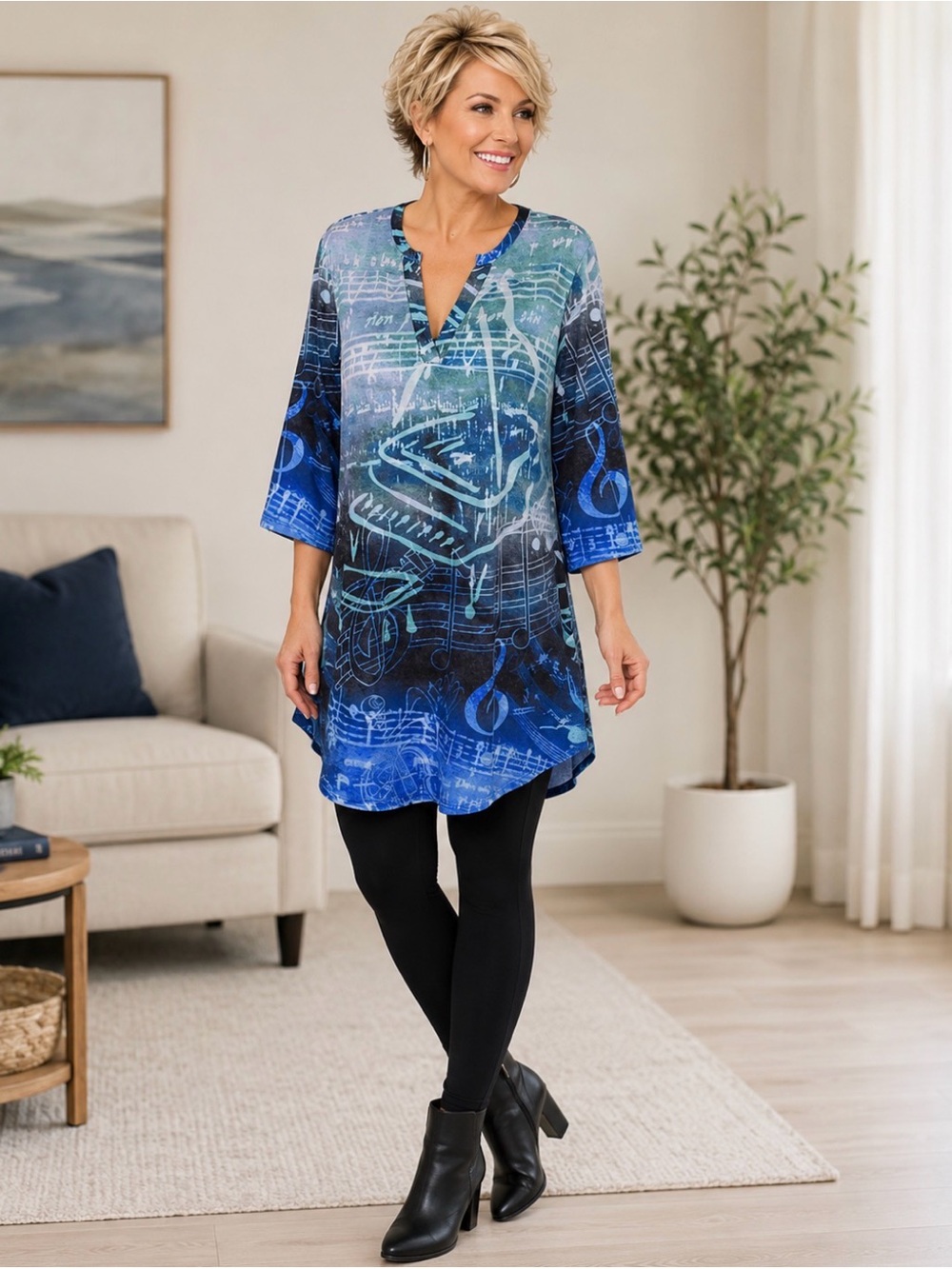 Azeleo by Firmiana multi color tunic top